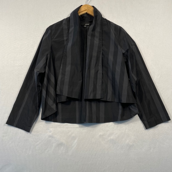 SUN KIM Women’s Size XS Open Drape Cropped Jacket Black Gray Nova Check Pattern - Picture 1 of 5